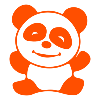 Happy Panda Decal (Orange)